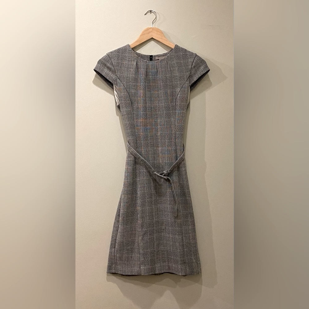 HM XS pencil dress, black and white gingham, just above knee
